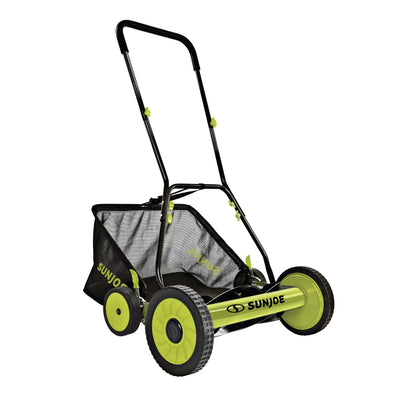 Sun Joe Push Reel Lawn Mower, 20” Yard Trimmer w/Grass Catcher, Green (Open Box)