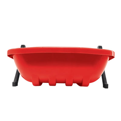 Snow Joe Plastic Snow Sled, 34” Toboggan Board w/ Handles & Rope, Red (Open Box)
