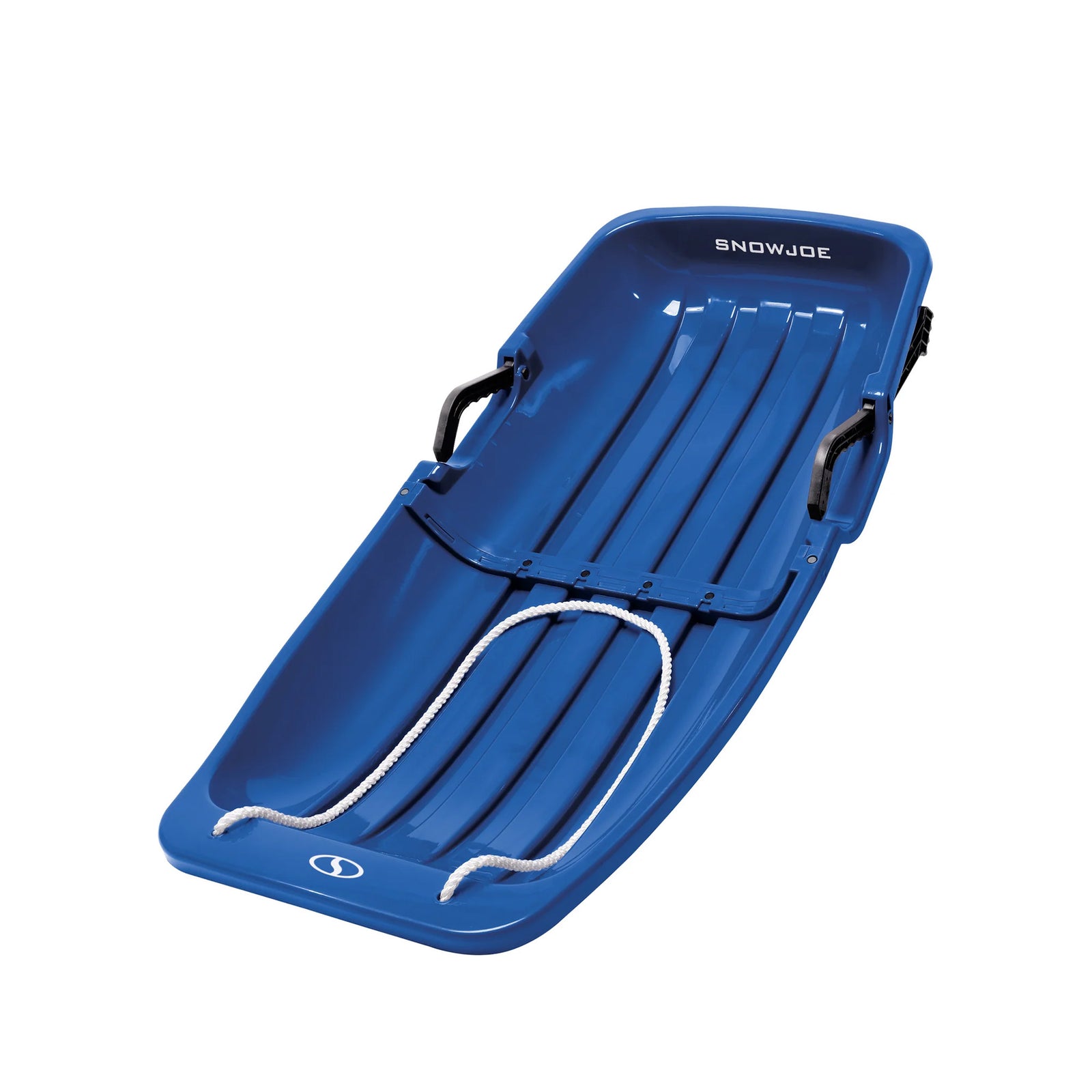 Snow Joe Snow Sled, 34” Sledding Toboggan Board w/Handles & Rope, Blue(Open Box) - VMInnovations