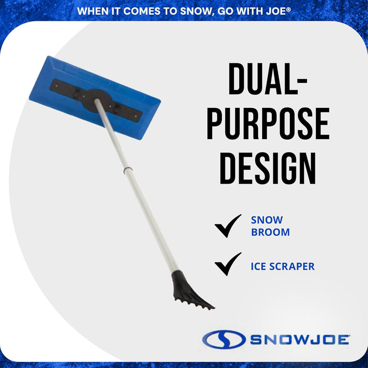 Snow Joe Ice Scraper, Car Window Snow Removal Broom for Winter, Blue (Used)