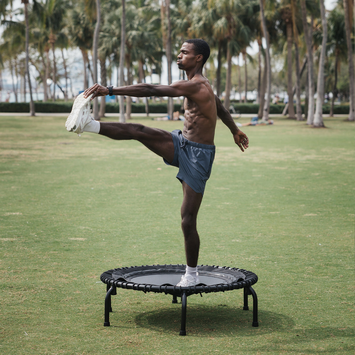 JumpSport 550 Workout Rebounder Mini Trampoline Jumper w/Cables (Open Box) - VMInnovations