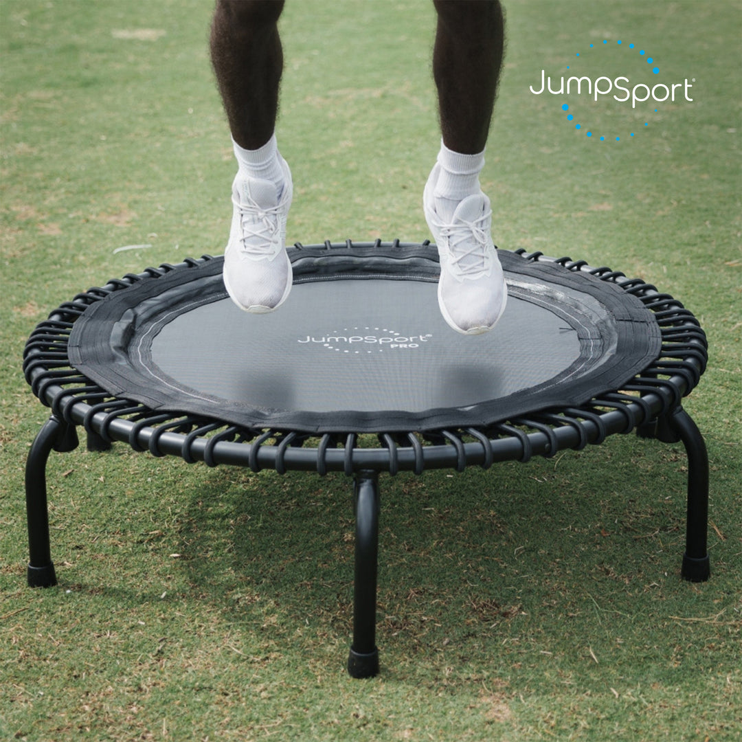 JumpSport 550 PRO CE Workout Rebounder for Adults, 44" Fitness Trampoline, Black