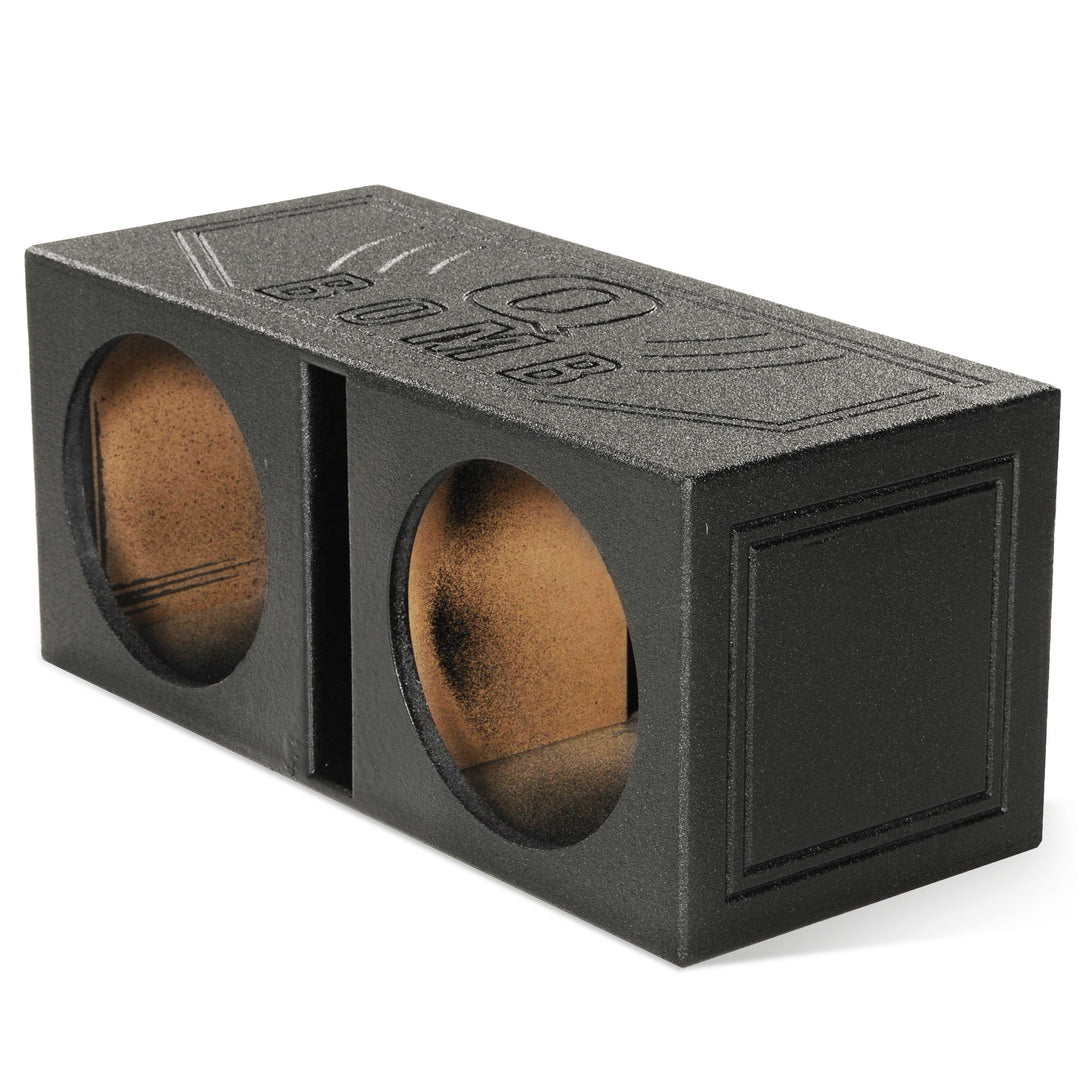 Q-POWER QBOMB15V Dual 15" Vented Port Subwoofer Sub Box w/ Bedliner Spray (Used)