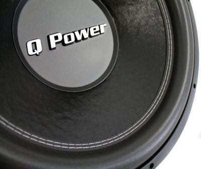QPower 15" 2200W Series Dual Voice Coil Car Audio Power Subwoofer (For Parts)
