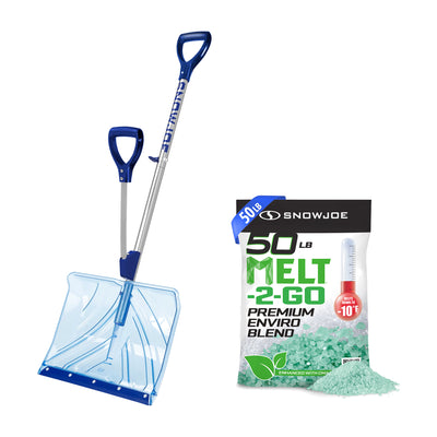 Snow Joe Shovelution Snow Shovel and 50 Pounds Ice Melt Pellets Snow Removal Set - VMInnovations
