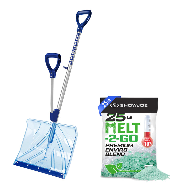 Snow Joe Shovelution Snow Shovel and 25 Pounds Ice Melt Pellets Snow Removal Set