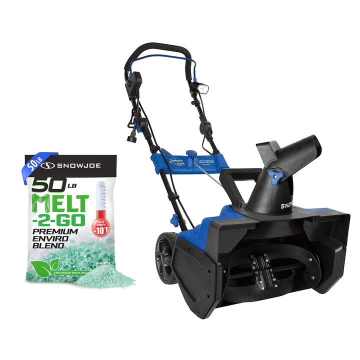 Snow Joe Premium Ice Melt Bundled with Snow Joe Electric Snow Thrower, Blue
