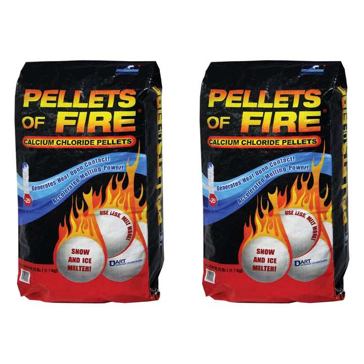 Snow Joe 2 Pack Pellets of Fire Ice Melter for Driveways & Sidewalks, 20 lbs