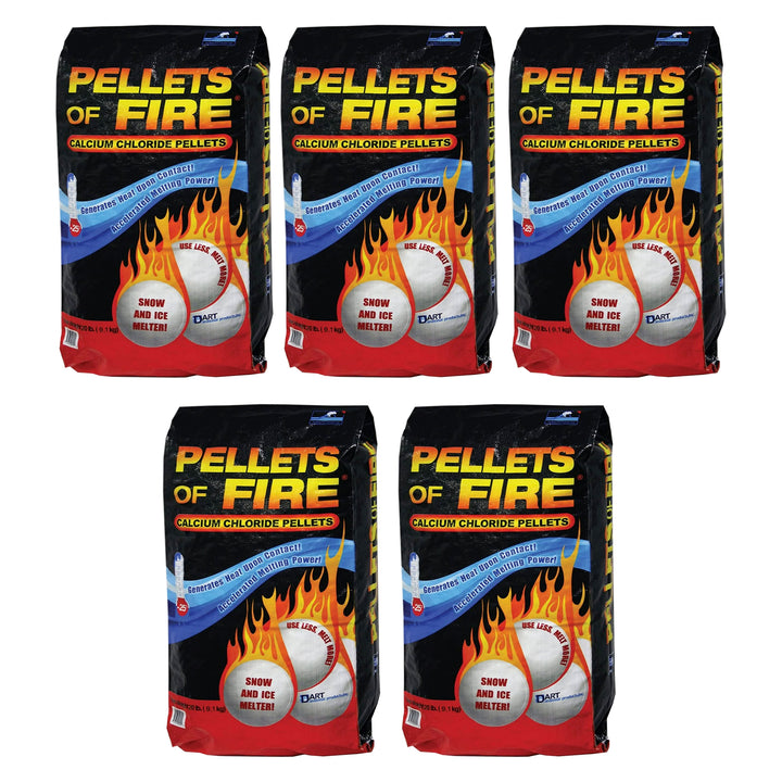 Snow Joe 5 Pack Pellets of Fire Ice Melter for Driveways & Sidewalks, 20 lbs