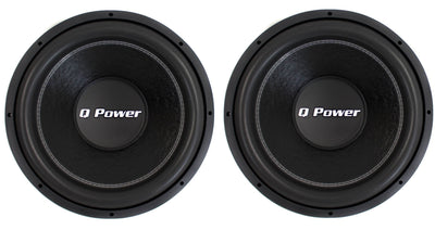 QPower QPF15 Deluxe 15 Inch 2200 Watt 4 Ohm DVC Car Audio Subwoofer Subs, Pair - VMInnovations