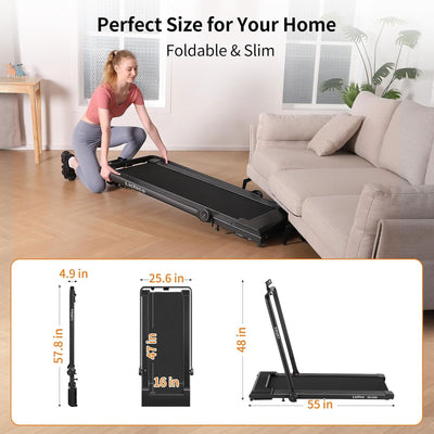 Lichico Walking Pad Under Desk Treadmill, Exercise Machine w/Remote (For Parts)