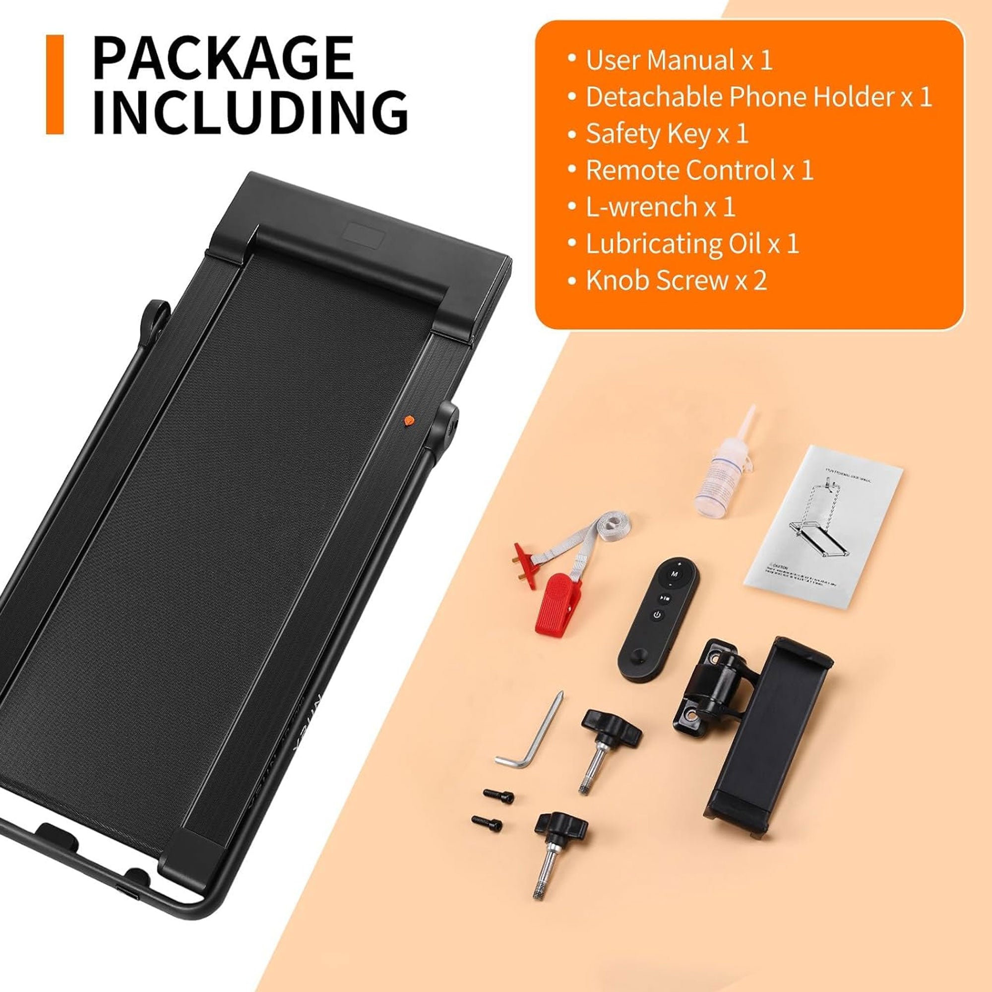 Lichico Walking Pad Under Desk Treadmill, Exercise Machine w/Remote (For Parts)