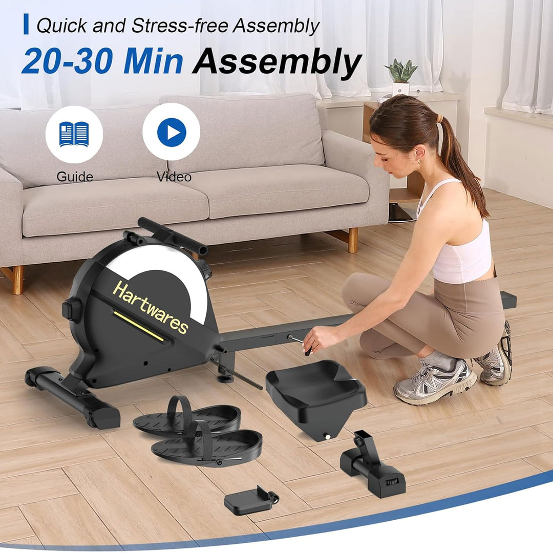Hartwares Magnetic Rowing Machine, Rower w/16 Resistance levels & App(Open Box)