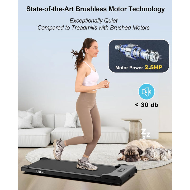 Lichico Walking Pad Treadmill, Portable Exercise Machine with Remote (Open Box)