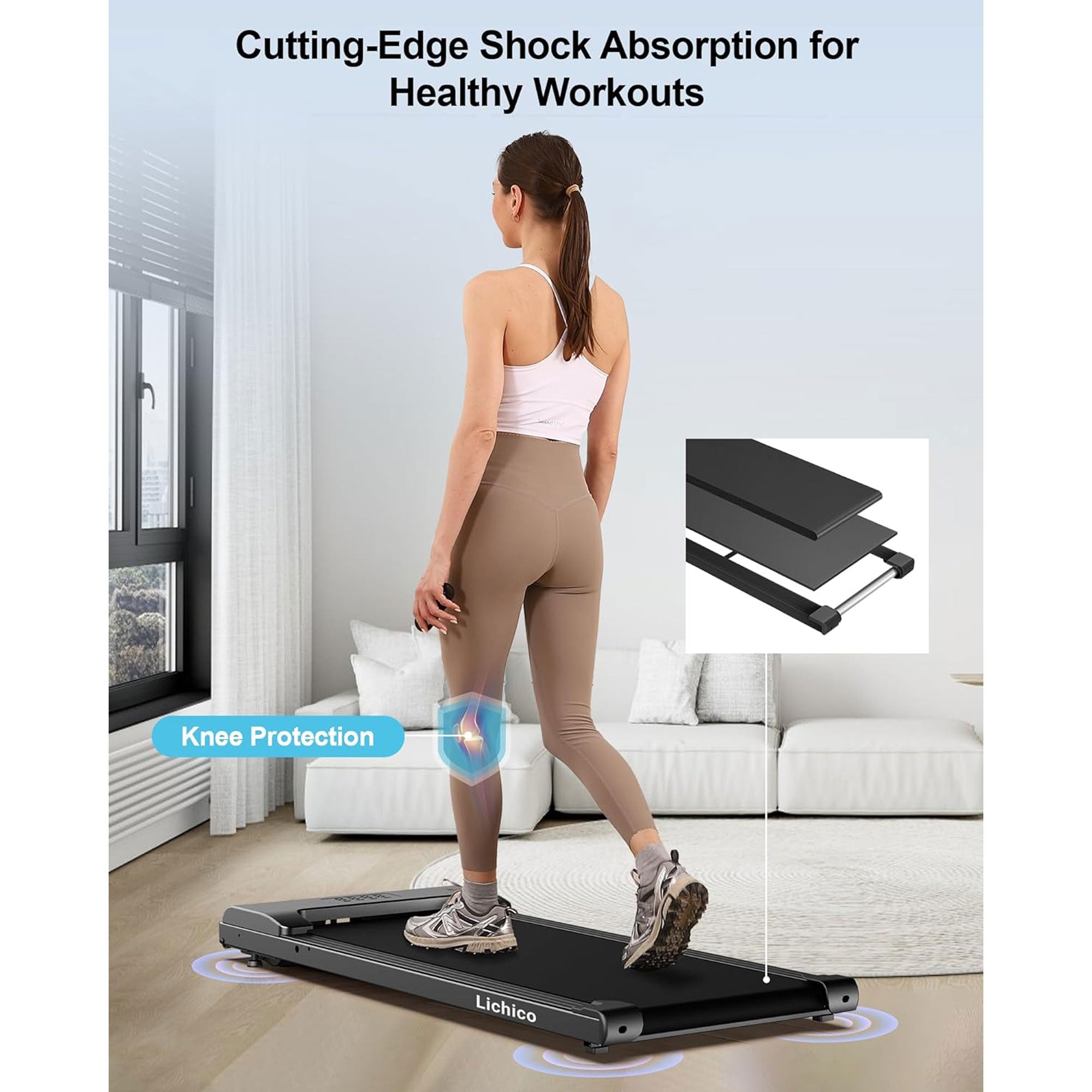 Lichico Walking Pad Under Desk Treadmill, Portable Exercise Machine (Used)