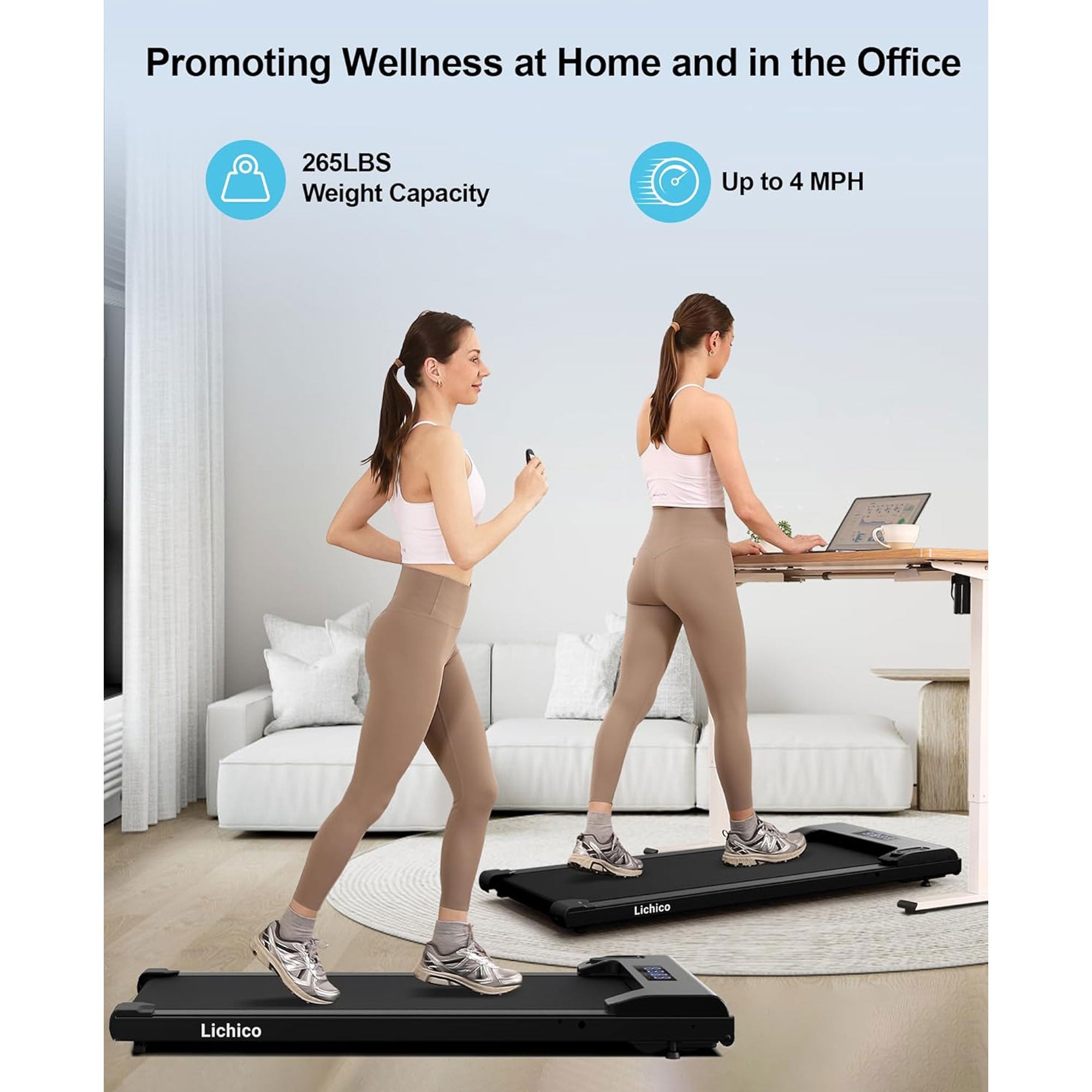 Lichico Walking Pad Under Desk Treadmill, Portable Exercise Machine (For Parts) - VMInnovations
