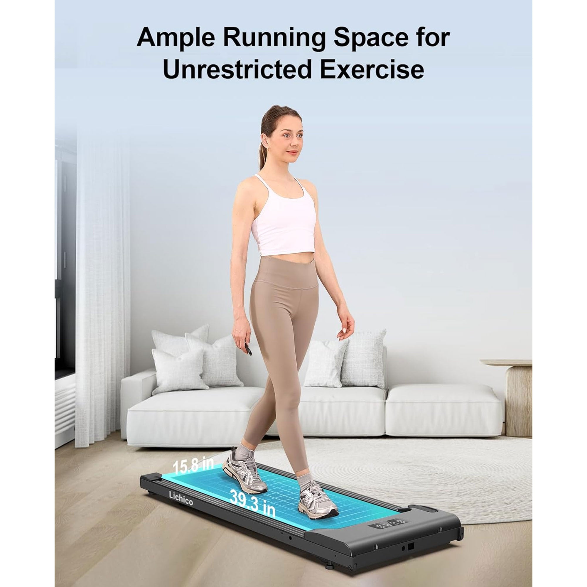 Lichico Walking Pad Under Desk Treadmill, Portable Exercise Machine (For Parts)