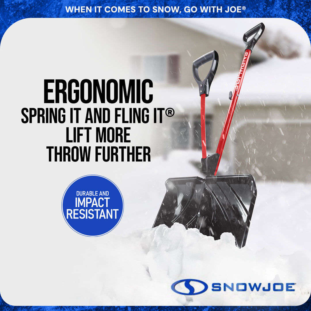 Snow Joe Snow Shovel w/ 18-Inch Shovel Blade and Assist Handle, Red (Used)