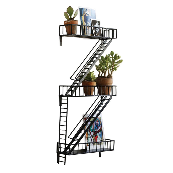 texxture FireEscape 25.5 Inch Floating Shelves, Wall Mount Storage Shelf, Black