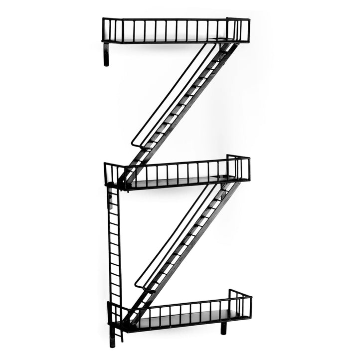 texxture FireEscape 25.5 Inch Floating Shelves, Wall Mount Storage Shelf, Black