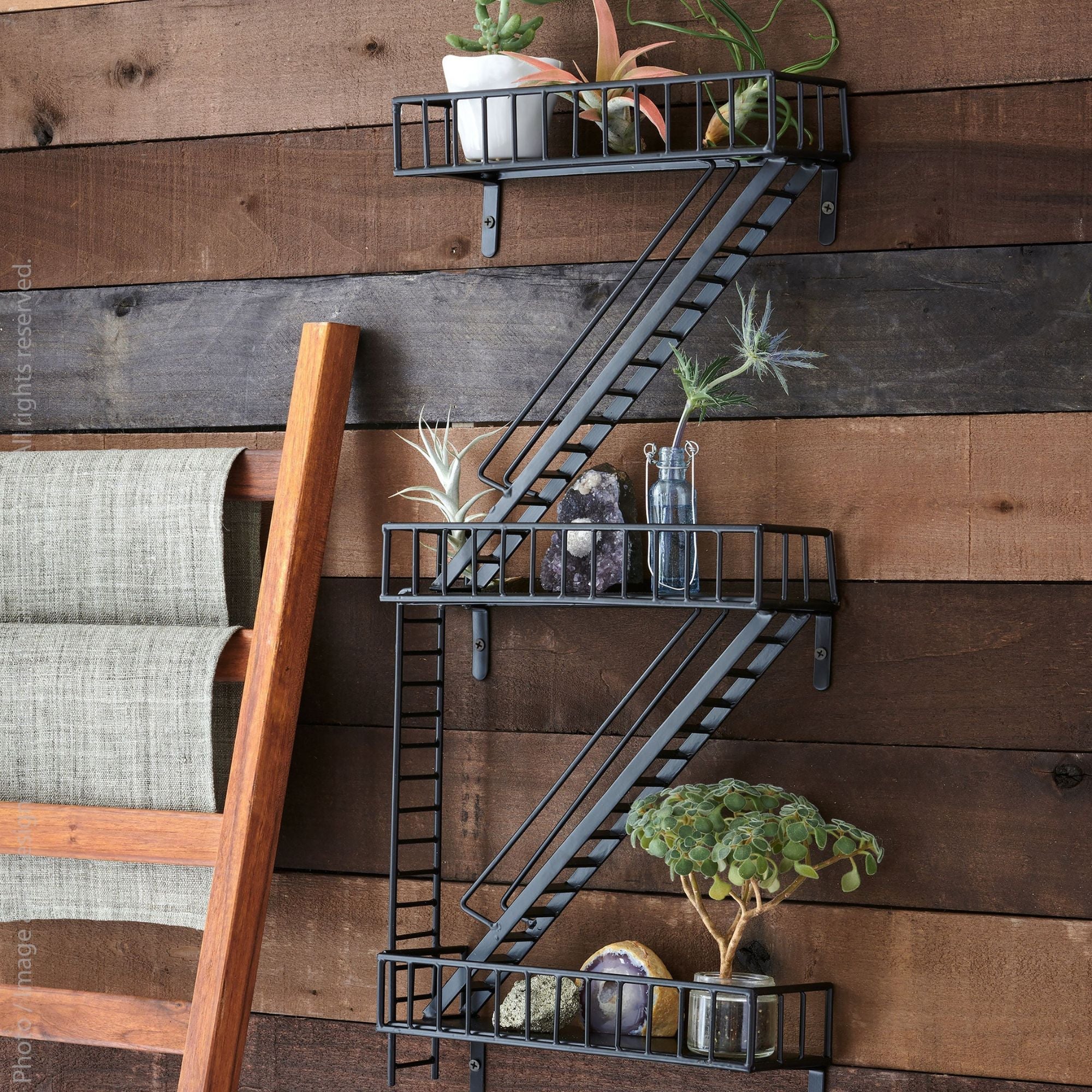 texxture FireEscape 25.5" Floating Shelves, Wall Mount Storage Shelf (Open Box) - VMInnovations