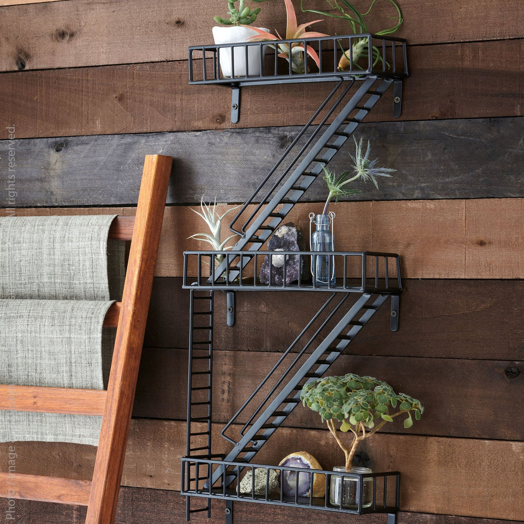 texxture FireEscape 25.5" Floating Shelves, Wall Mount Storage Shelf (Open Box)