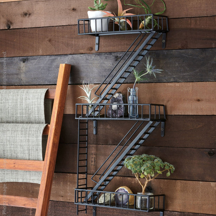 texxture FireEscape 25.5" Floating Shelves, Wall Mount Storage Shelf (Open Box)