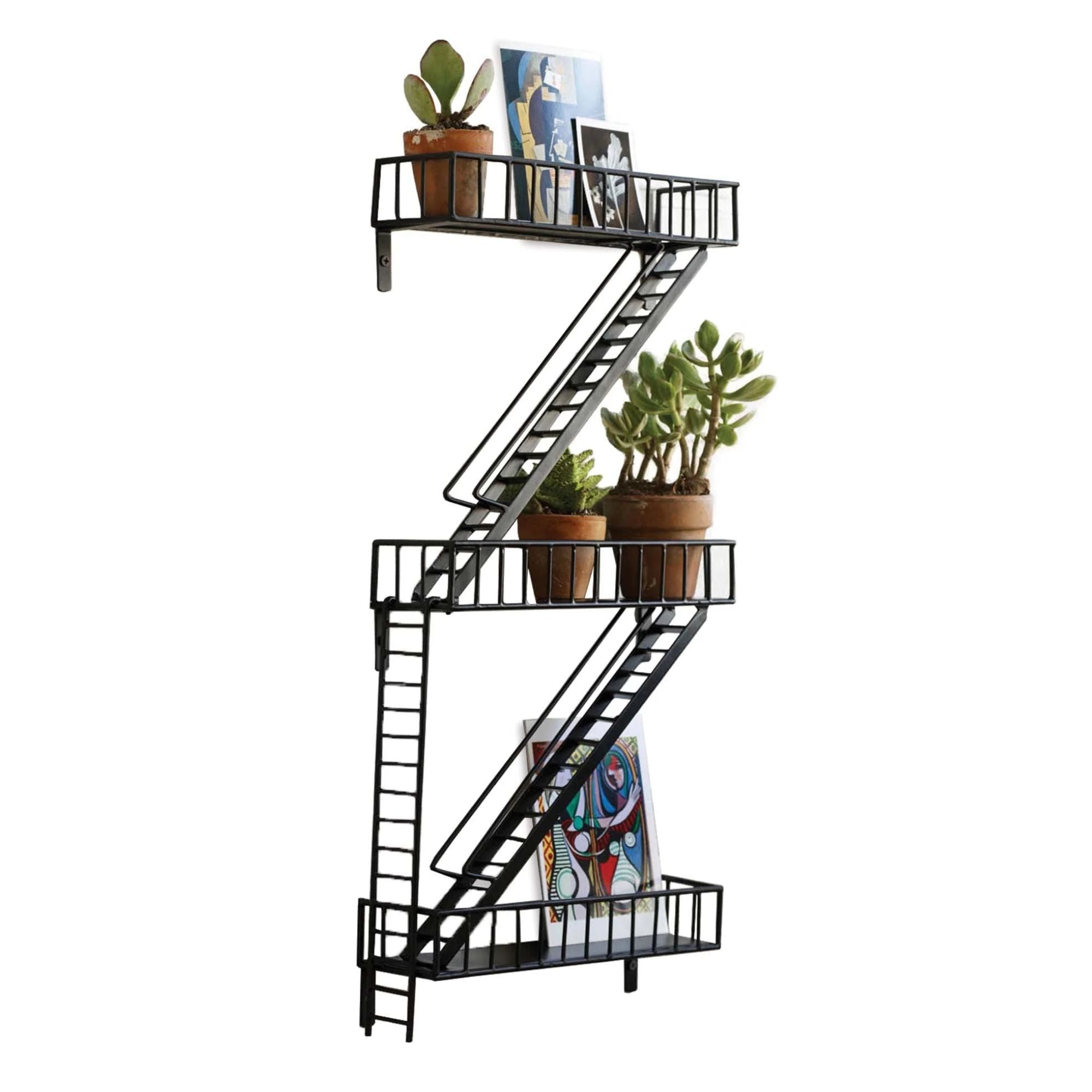 texxture FireEscape 25.5" Floating Shelves, Wall Mount Storage Shelf (Open Box) - VMInnovations