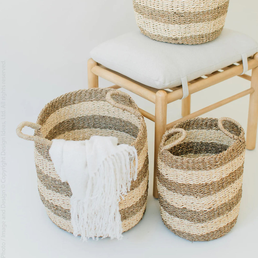 texxture 3 Pack Camden Woven Basket Nesting Organizer Bins, Home Decor, Natural