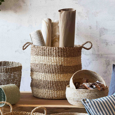 texxture 3 Pk Camden Woven Basket Nesting Organizer Bins, Home Decor (For Parts)