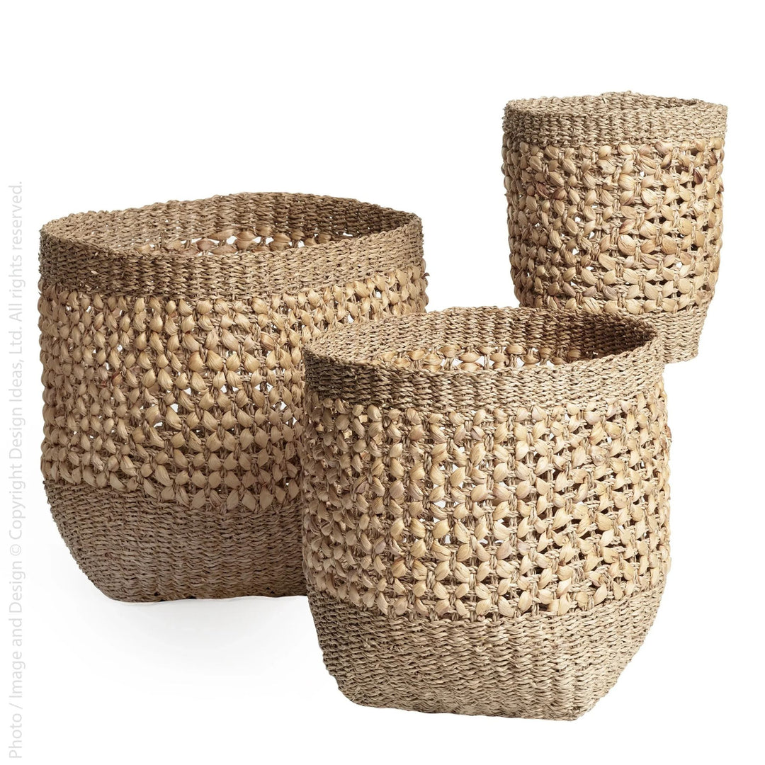 texxture 3 Pack Palomar Woven Basket Nesting Organizer Bins, Home Decor, Natural