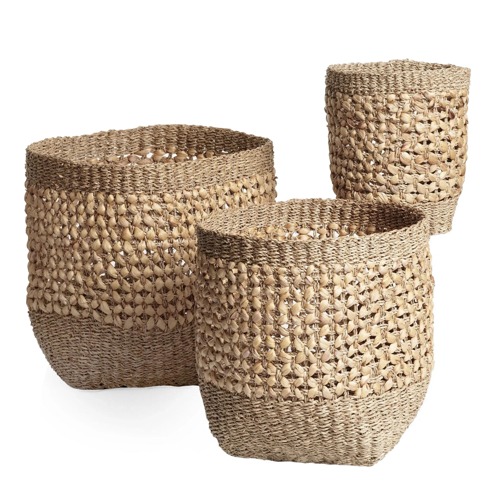 texxture 3 Pack Palomar Woven Basket Nesting Organizer Bins, Home Decor, Natural - VMInnovations