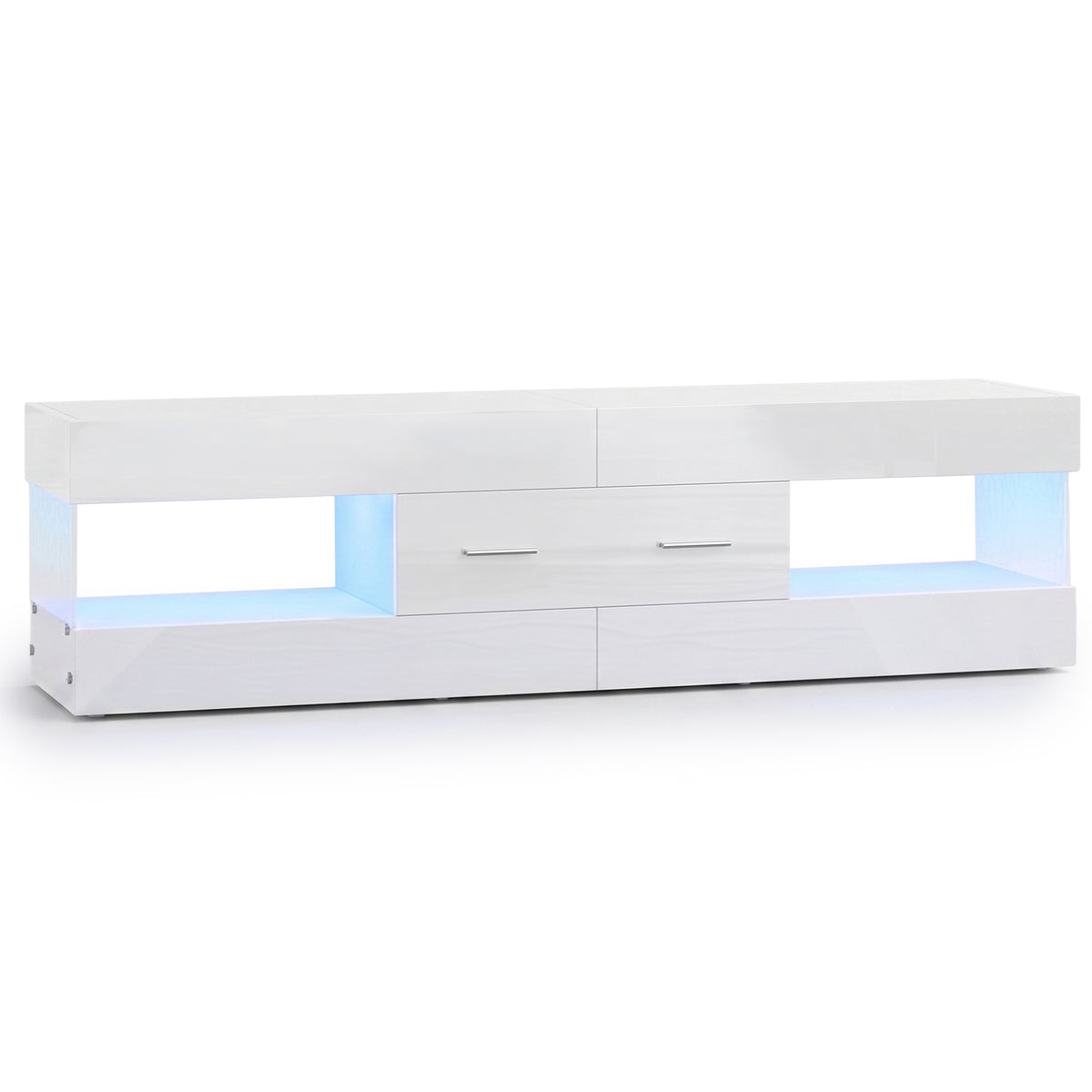 Bestier 55/60/65 Inch TV Stand, Modern Console Table, Glossy White (Used)