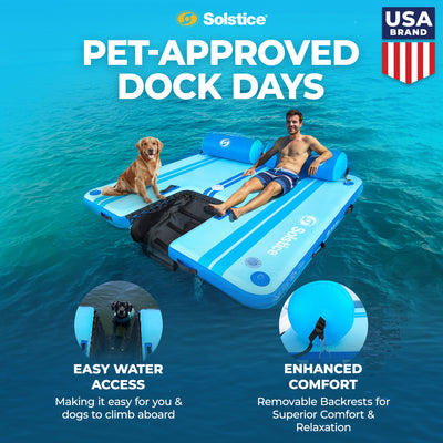 Solstice Original Floating Inflatable Dock RISE WaterMat 7x7' Platform(Open Box) - VMInnovations