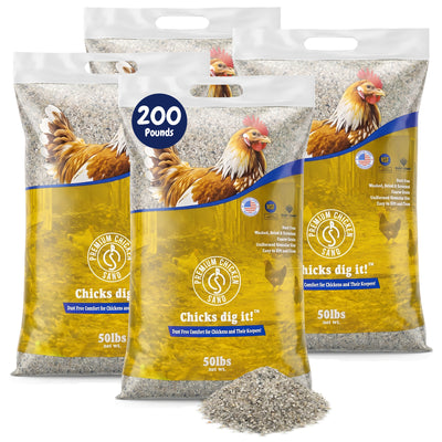 Premium Chicken Sand, Odor Eliminating Bedding for Coops, 50 Lb Bag, 4 Pack