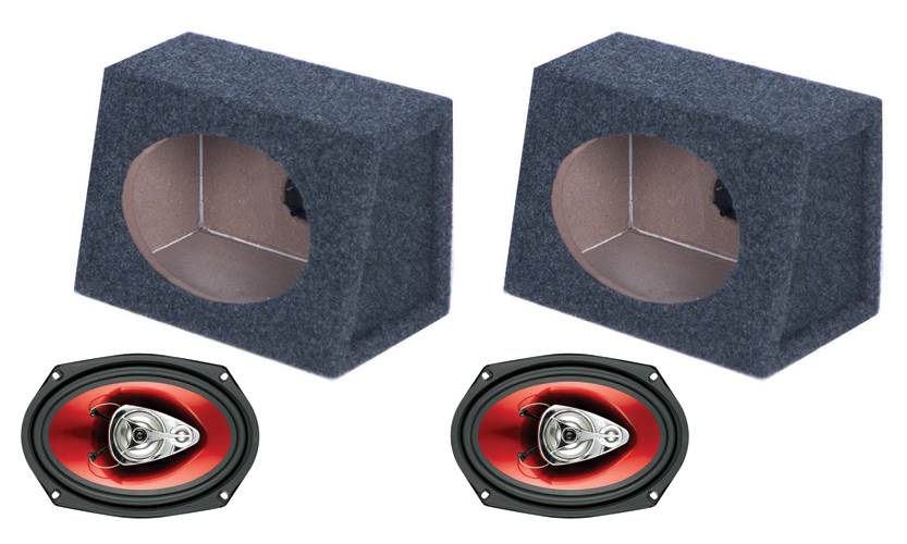 BOSS CH6930 6x9" 400W Car Audio Speakers + 2) 6x9" Speaker Box Enclosures