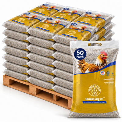 Premium Chicken Sand, Odor Eliminating Bedding for Coops, 50 Lb Bag, 56 Pack - VMInnovations