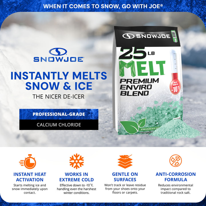 Snow Joe Melt Enviro Blend, Ice & Snow Deicer, for Sidewalks & Driveways, 25 lbs