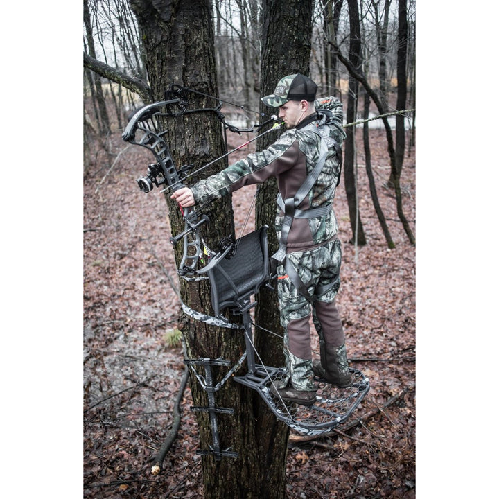 Hawk Hang On Stand, Lumbar Seat Hunting Gear w/Welded Platform, 34x24"(Open Box)