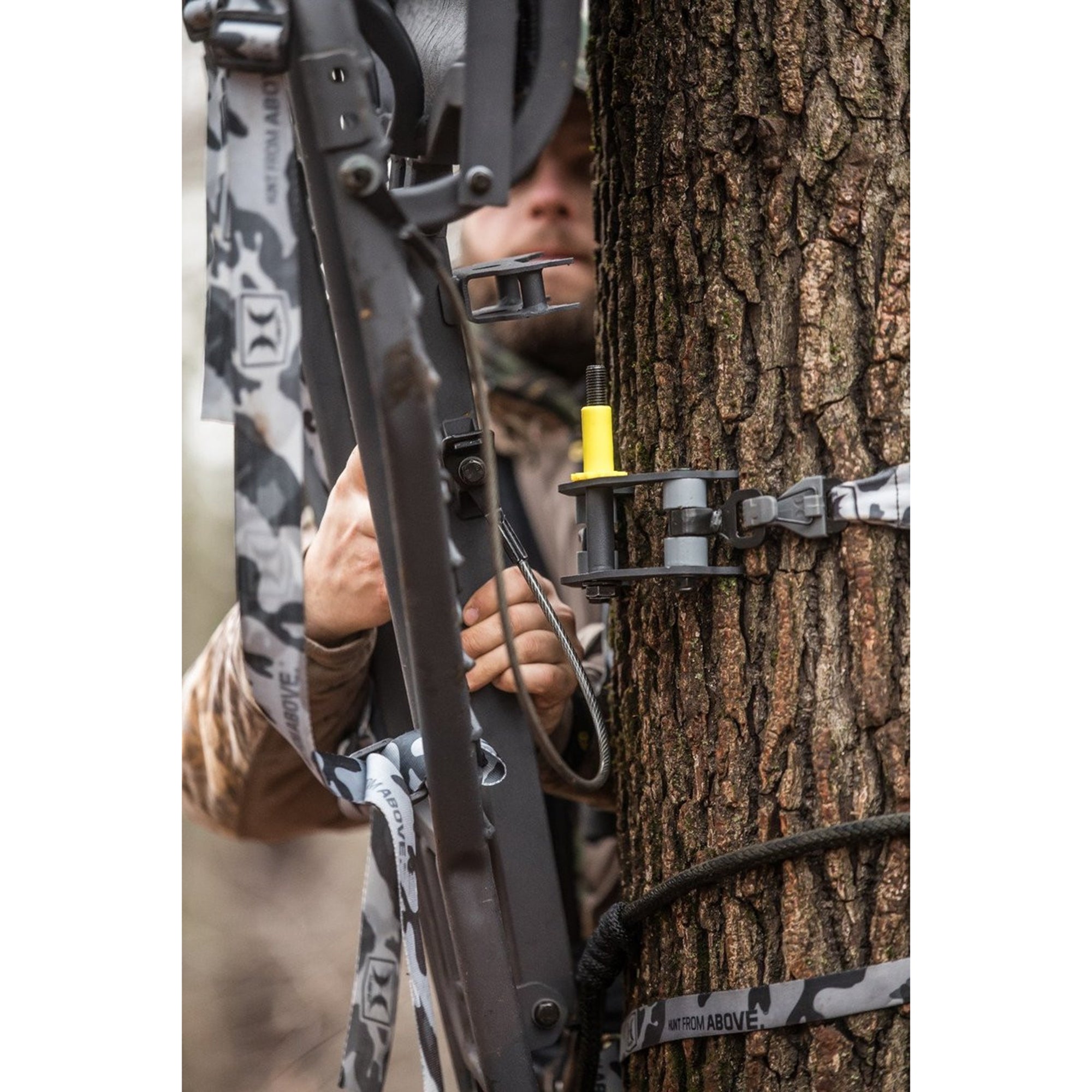 Hawk Hang On Stand, Lumbar Seat Hunting Gear w/Welded Platform, 34x24"(Open Box) - VMInnovations