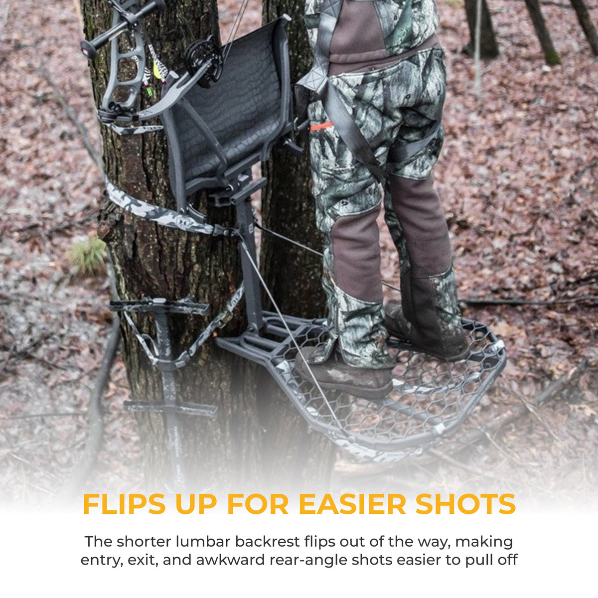Hawk CRUZR Hang On Stand, Lumbar Seat Hunting Gear with Welded Platform, 34x24"