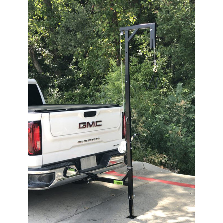 HME Game Hoist Kit, Winch Gambrel, 400 Pound Capacity, Adjustable Height, Black