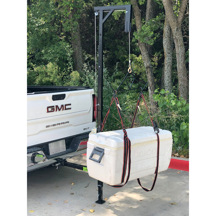 HME Game Hoist Kit, Winch Gambrel, 400 Pound Capacity, Adjustable Height, Black