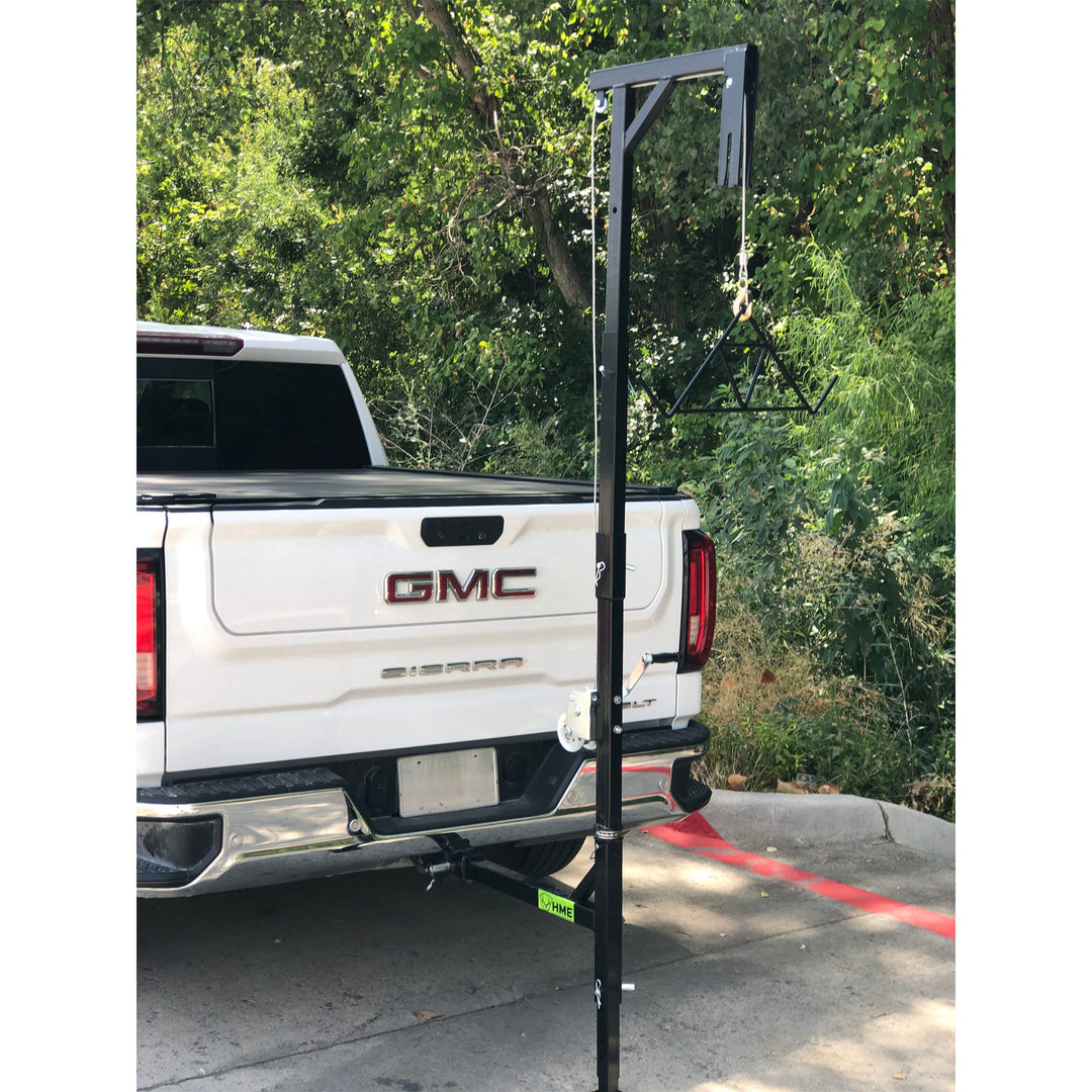 HME Game Hoist Kit, Winch Gambrel, 400 Pound Capacity, Adjustable Height, Black