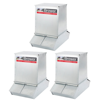 Brower 2 Pack 4 Door Hog Supplement Feeder for Livestock, 7 Bushels for 20 Hogs