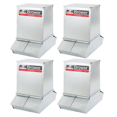 Brower 4 Pack 4 Door Hog Supplement Feeder for Livestock, 7 Bushels for 20 Hogs
