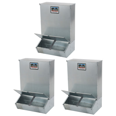 Brower 3 Pack 2 Door Hog Supplement Feeder for Livestock, 3.7 Bushels for 8 Hogs