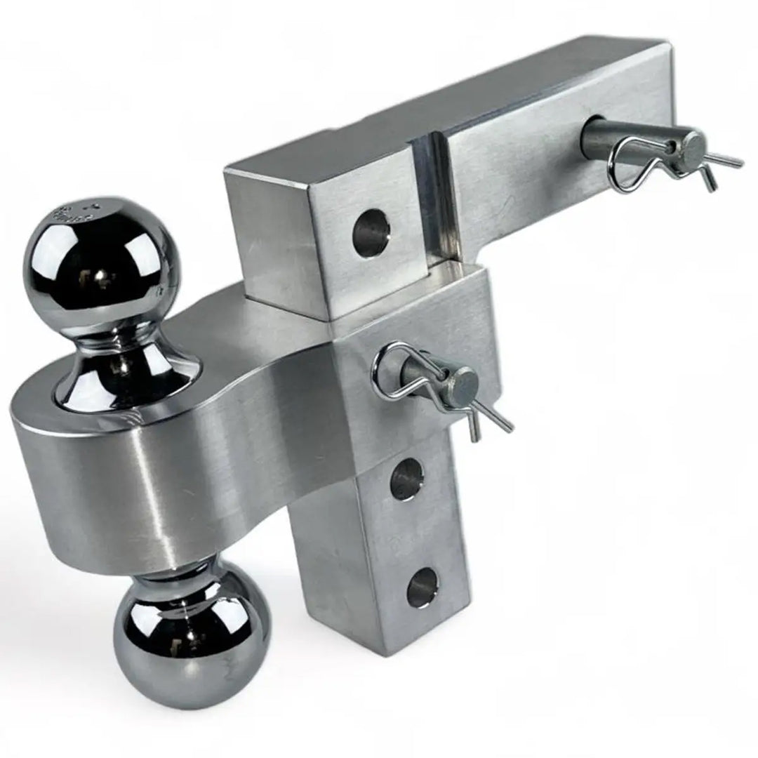 Uriah Products Adjustable Aluminum Hitch Mount with 2" & 2.31" Balls, Silver