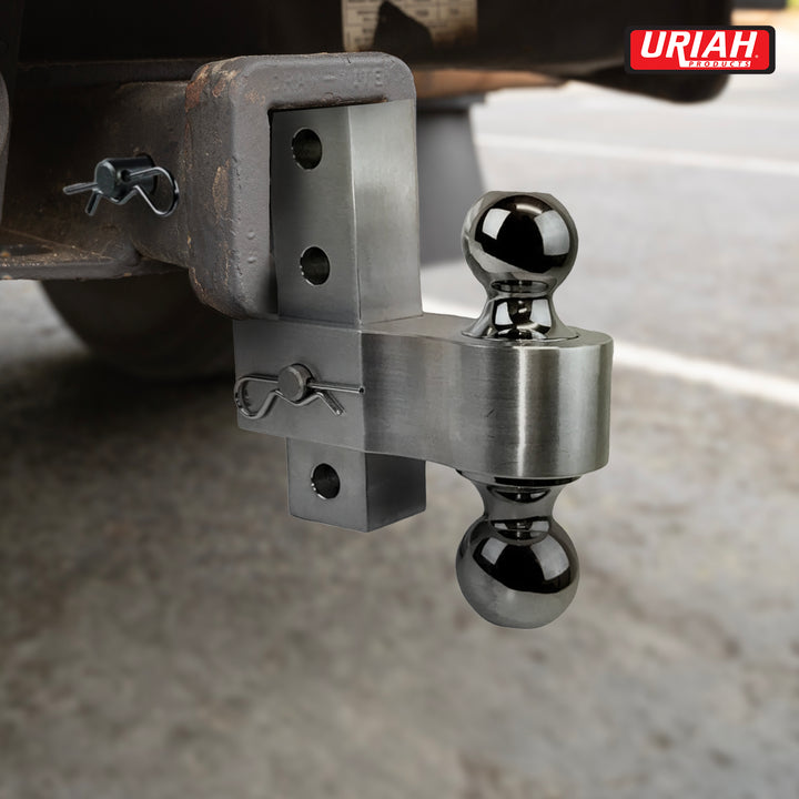 Uriah Products Adjustable Aluminum Hitch Mount with 2" & 2.31" Balls, Silver