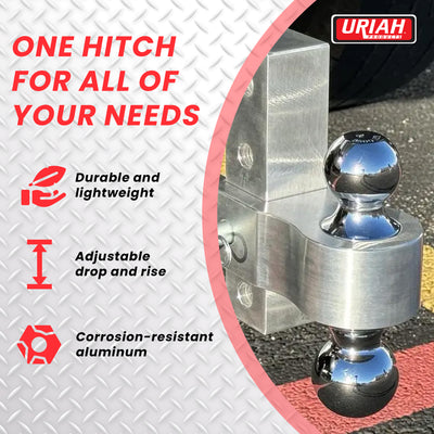 Uriah Products Adjustable Aluminum Hitch Mount with 2" & 2.31" Balls (Open Box) - VMInnovations